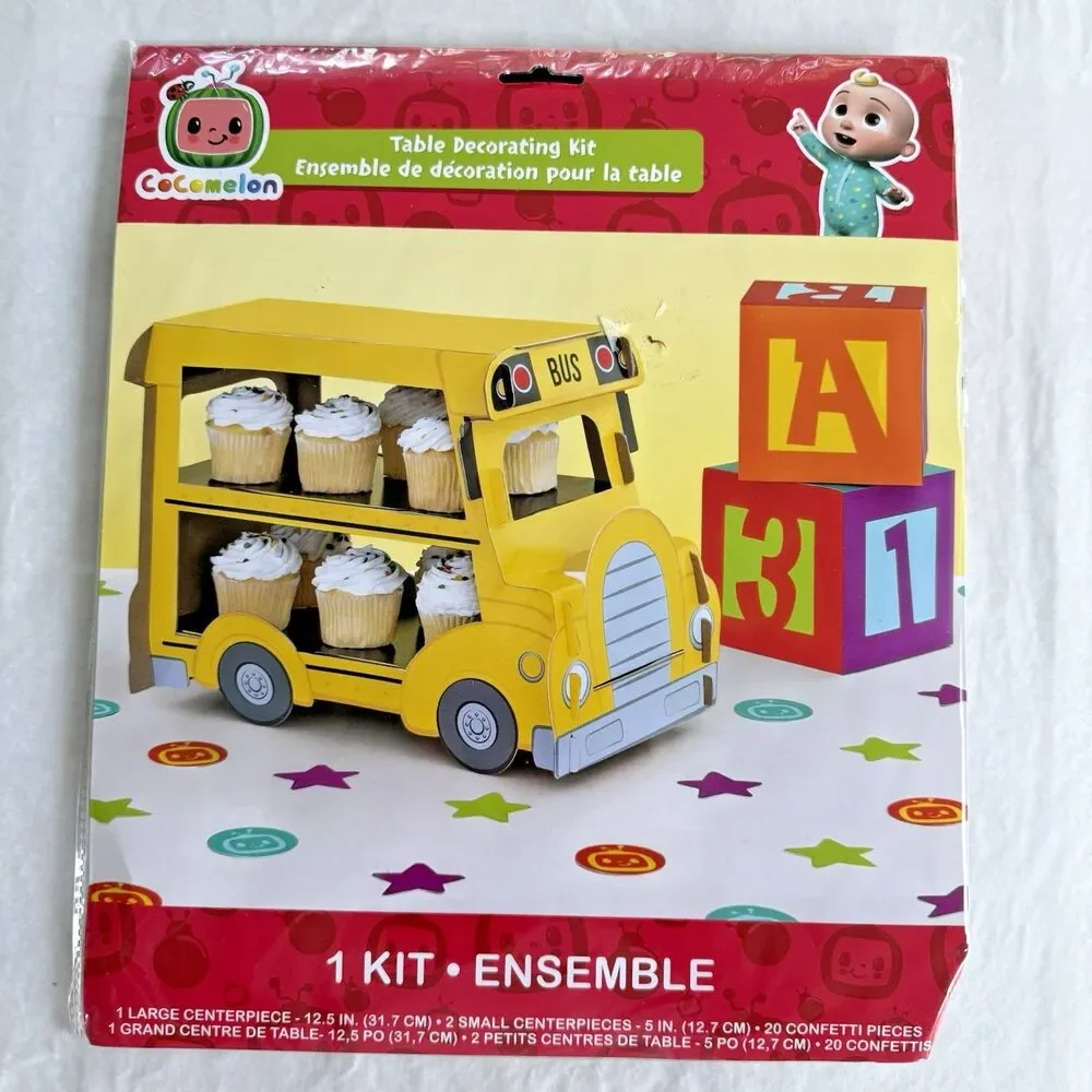 Cocomelon Birthday Party Kit Decorations Favors Tablecloth Bus Balloon Backdrop